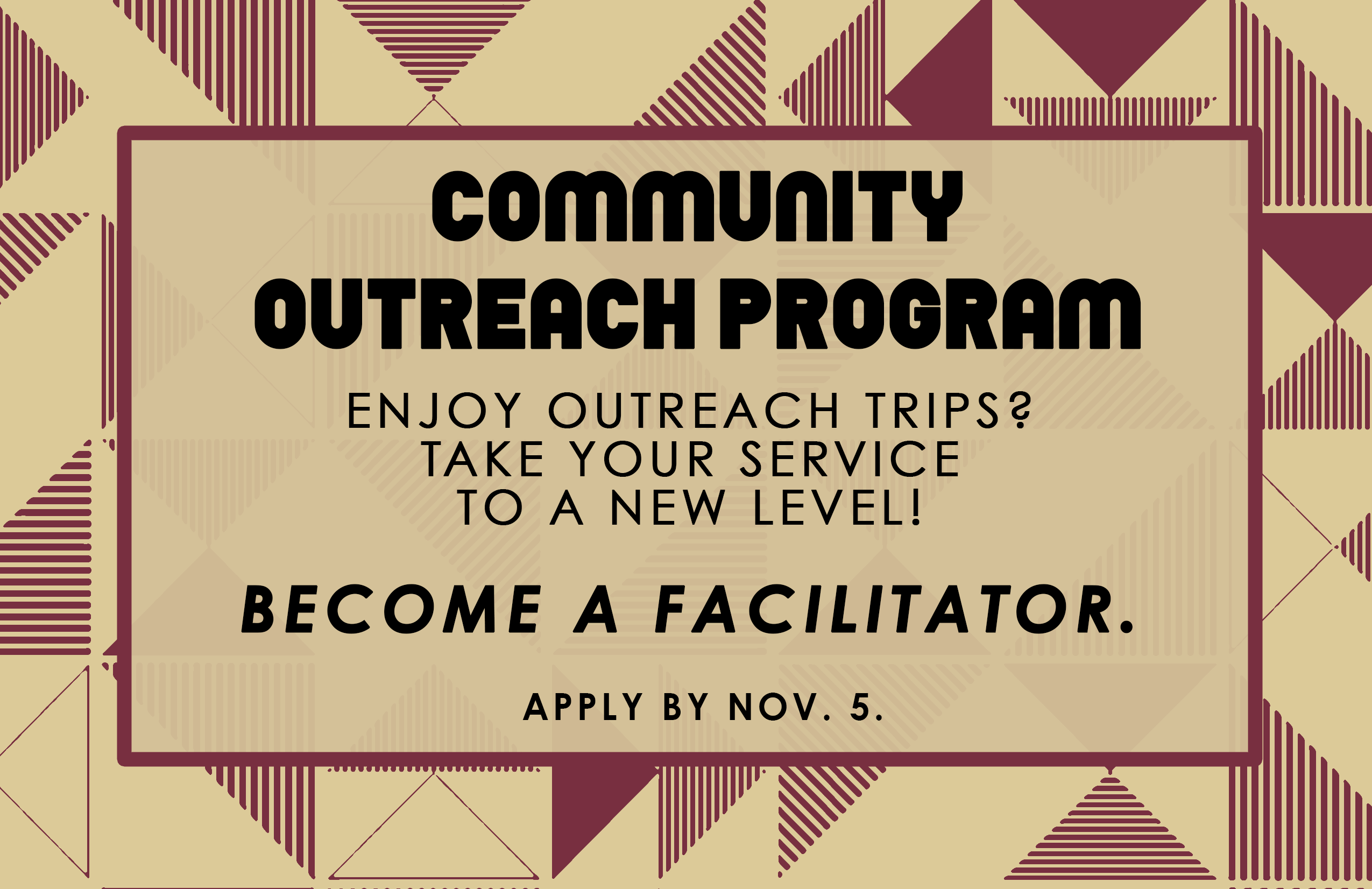 Community Outreach Program: Become a Facilitator, Apply by November 5
