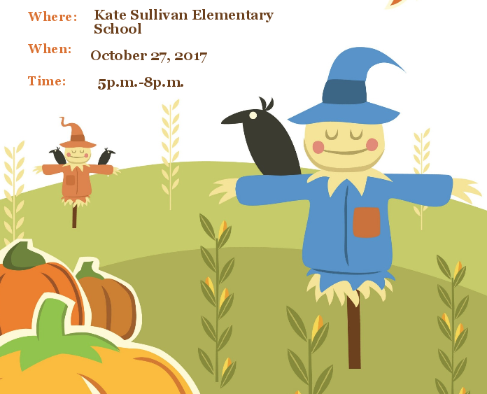 Kate Sullivan Elementary School, October 27, 2017 from 5 p.m. - 8 p.m.