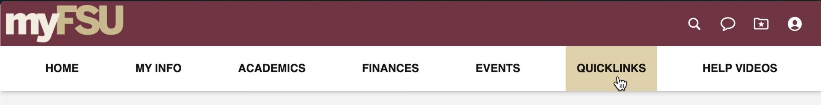 "Screenshot of myFSU portal header and menu"