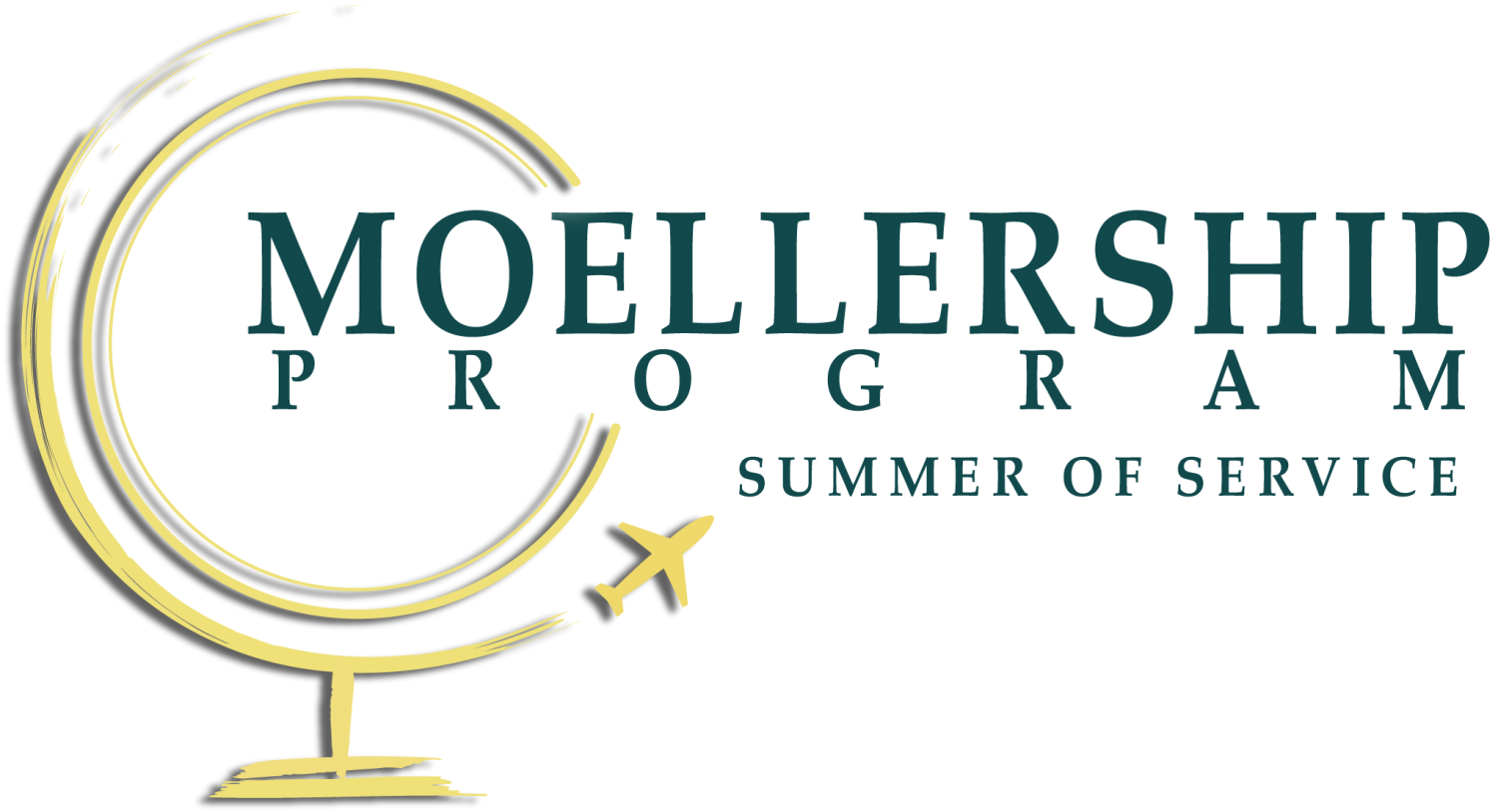 IMAGE: gold globe with words "Moellership Program: Summer of Service"