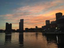 Downtown Baltimore skyline from the Inner Harbor viewpoint