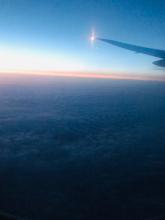 My view of my flight from Orlando to my connection in Dubai.