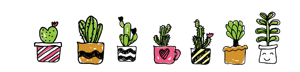 cartoon potted plants
