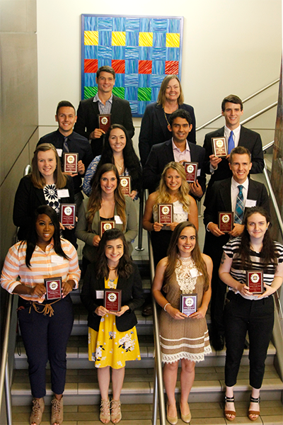 Thirteen students were honored March 22 for their commitment to service. One will be chosen as the President's Humanitarian of the Year at Leadership Awards Night on April 11.