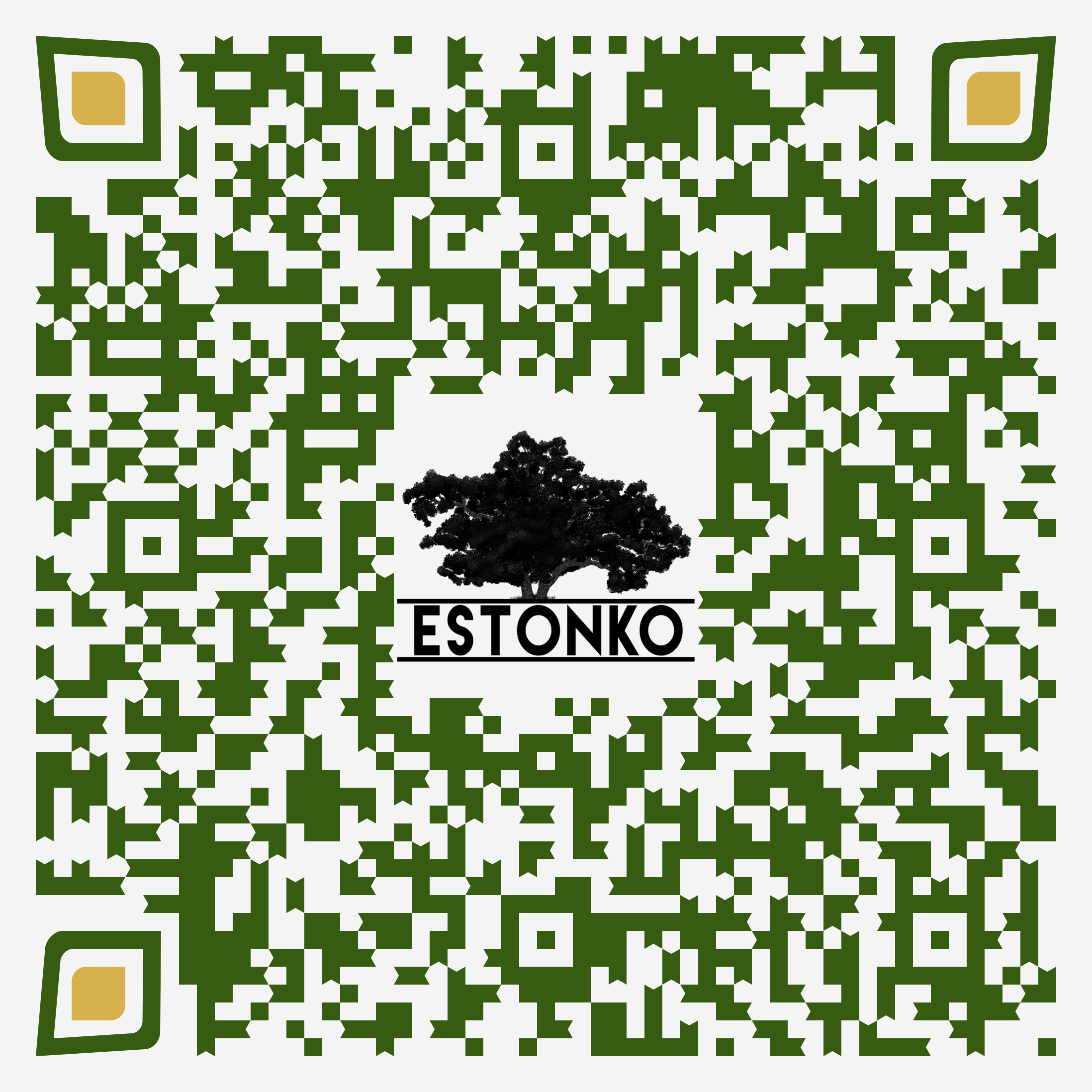 QR code featuring the logo for Estonko, which opens an Instagram story template for the program.