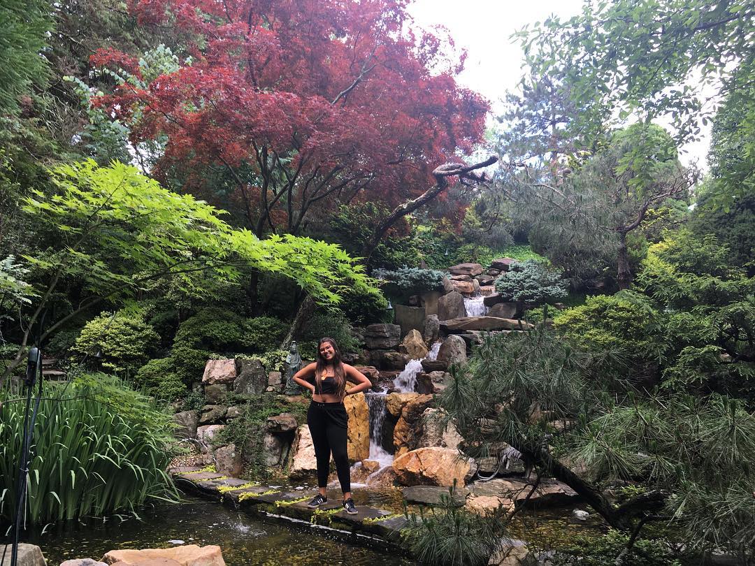 Standing in the Japanese garden at Hillside Mansion & Gardens in Maryland