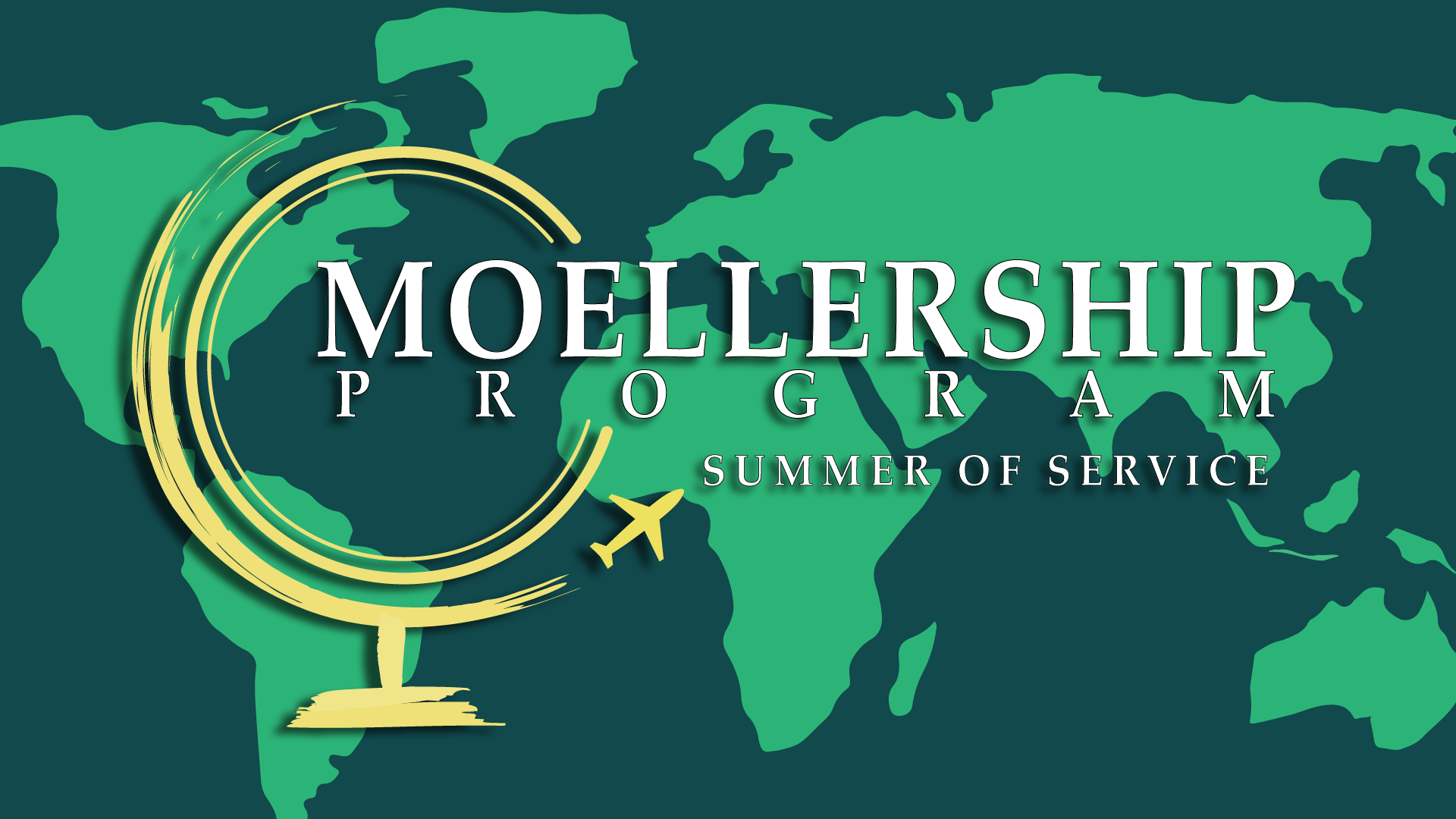 A graphic of a map with a globe icon on top with the words Mollership Program, Summer of Service